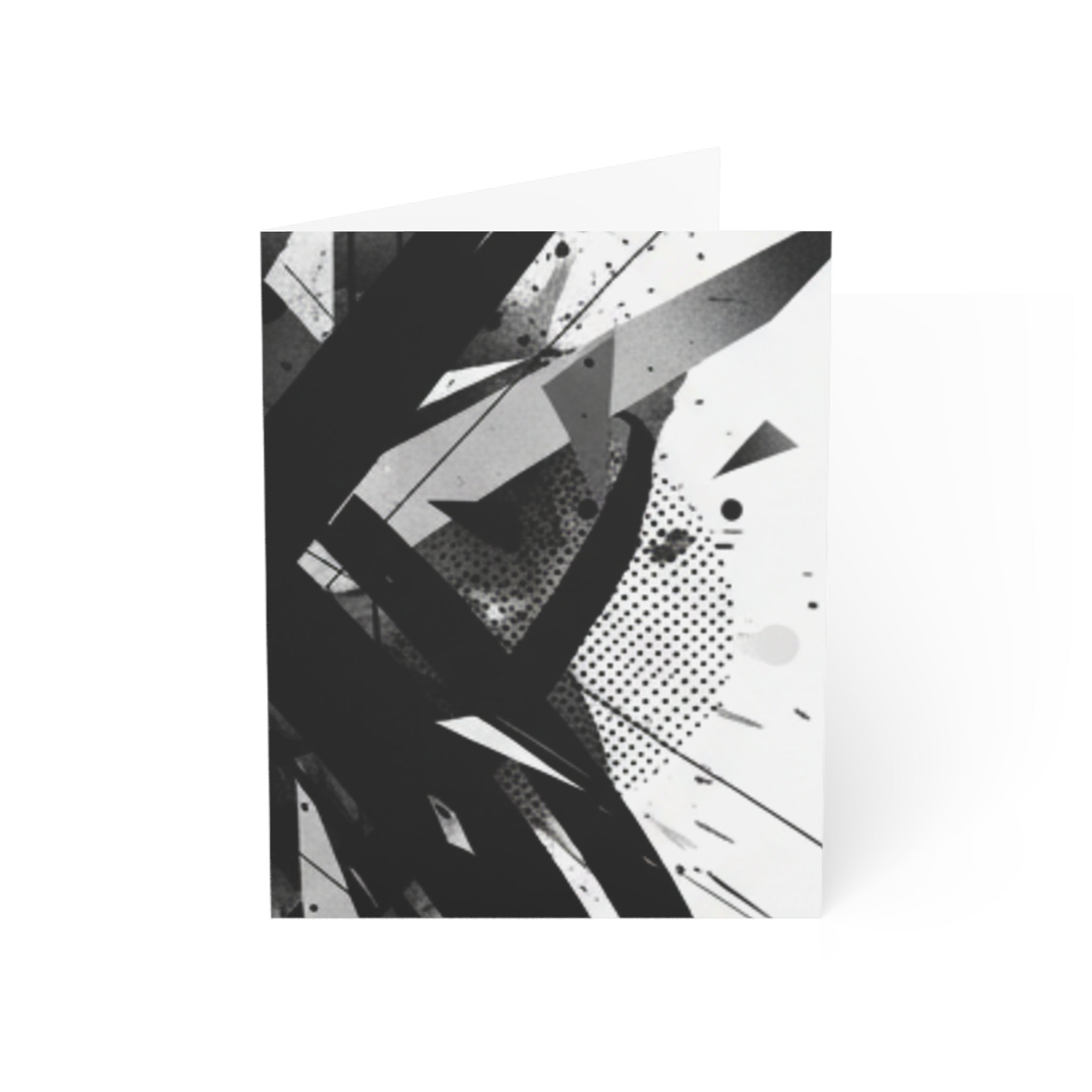 Abstract Black Ink Splash Greeting Cards — Modern Minimalist Note Cards (1/10/30/50 pcs)