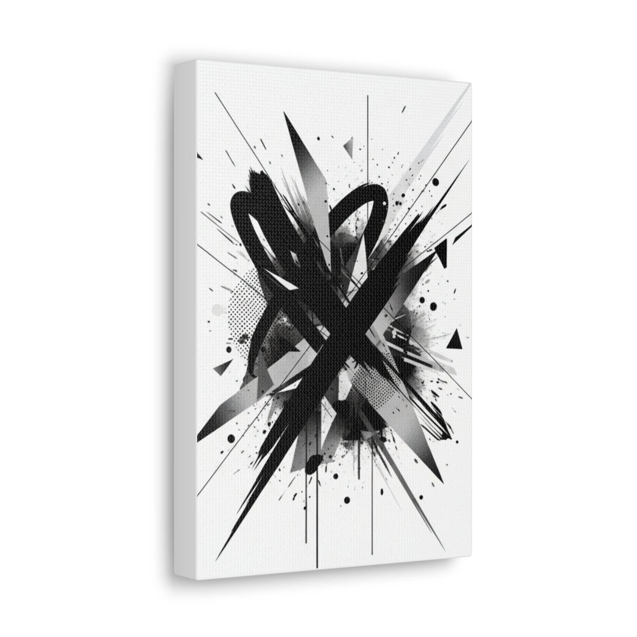 Abstract Black Brushstroke Canvas Wall Art — Modern Monochrome Home Decor