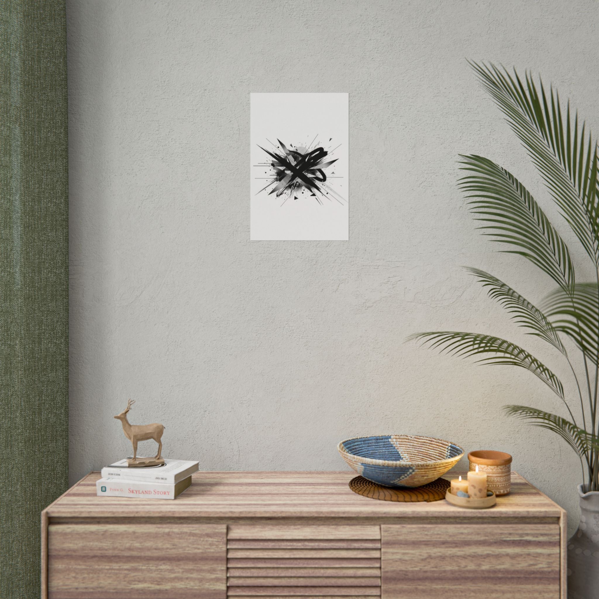 Abstract Black Graffiti Art Poster — Rolled Modern Wall Print