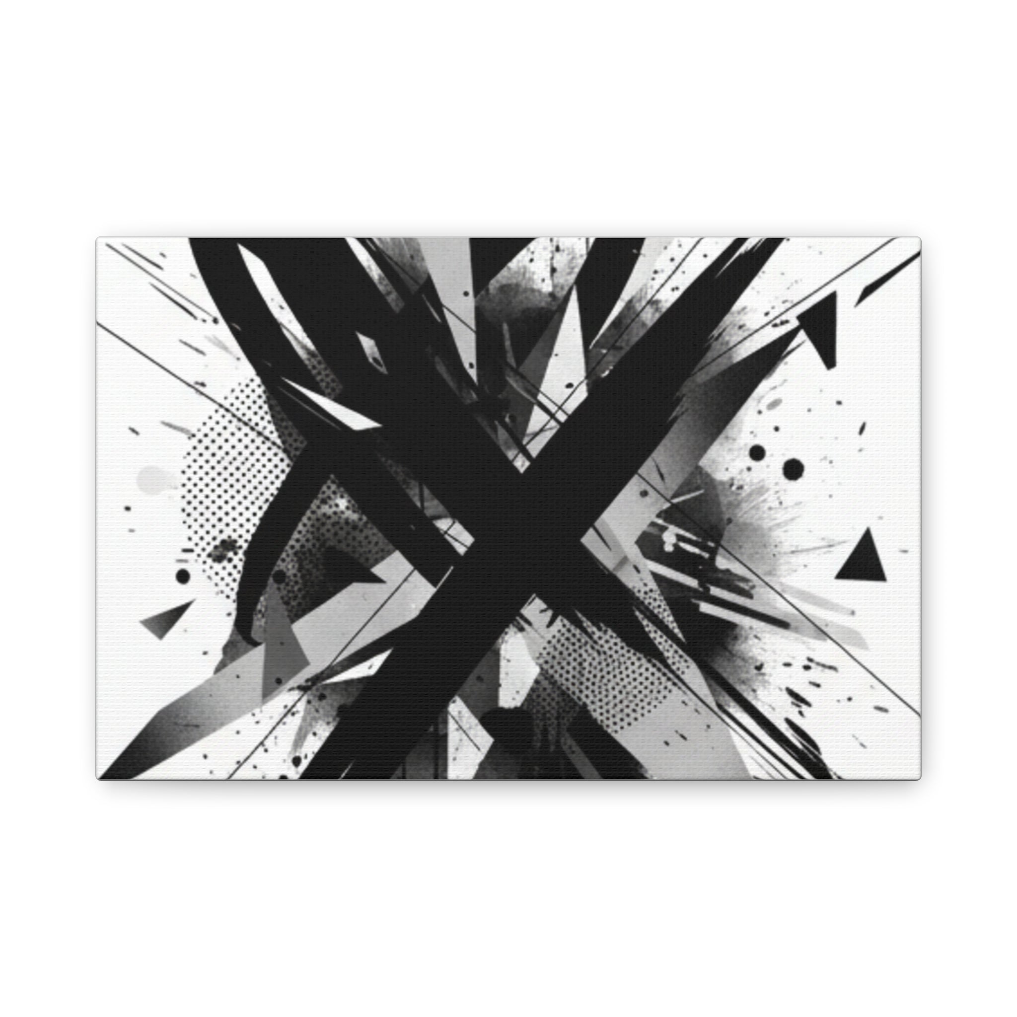 Abstract Black Brushstroke Canvas Wall Art — Modern Monochrome Home Decor