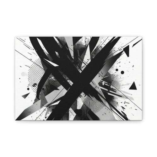 Abstract Black Brushstroke Canvas Wall Art — Modern Monochrome Home Decor
