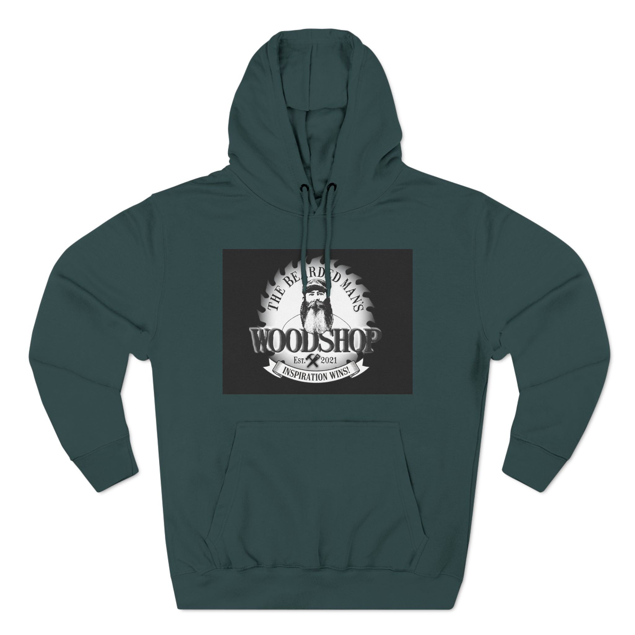 Woodshop Logo Hoodie — Vintage Woodworking Workshop Sweatshirt