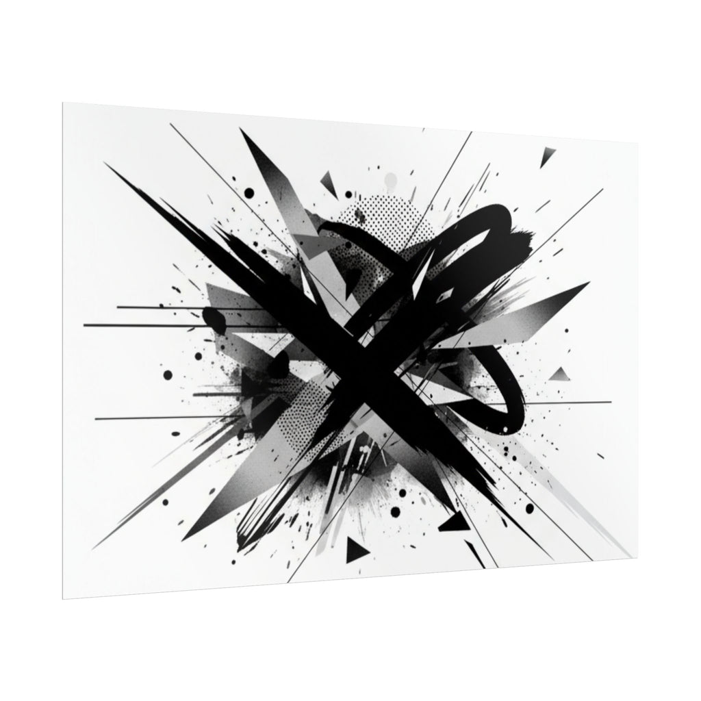 Abstract Black Graffiti Art Poster — Rolled Modern Wall Print