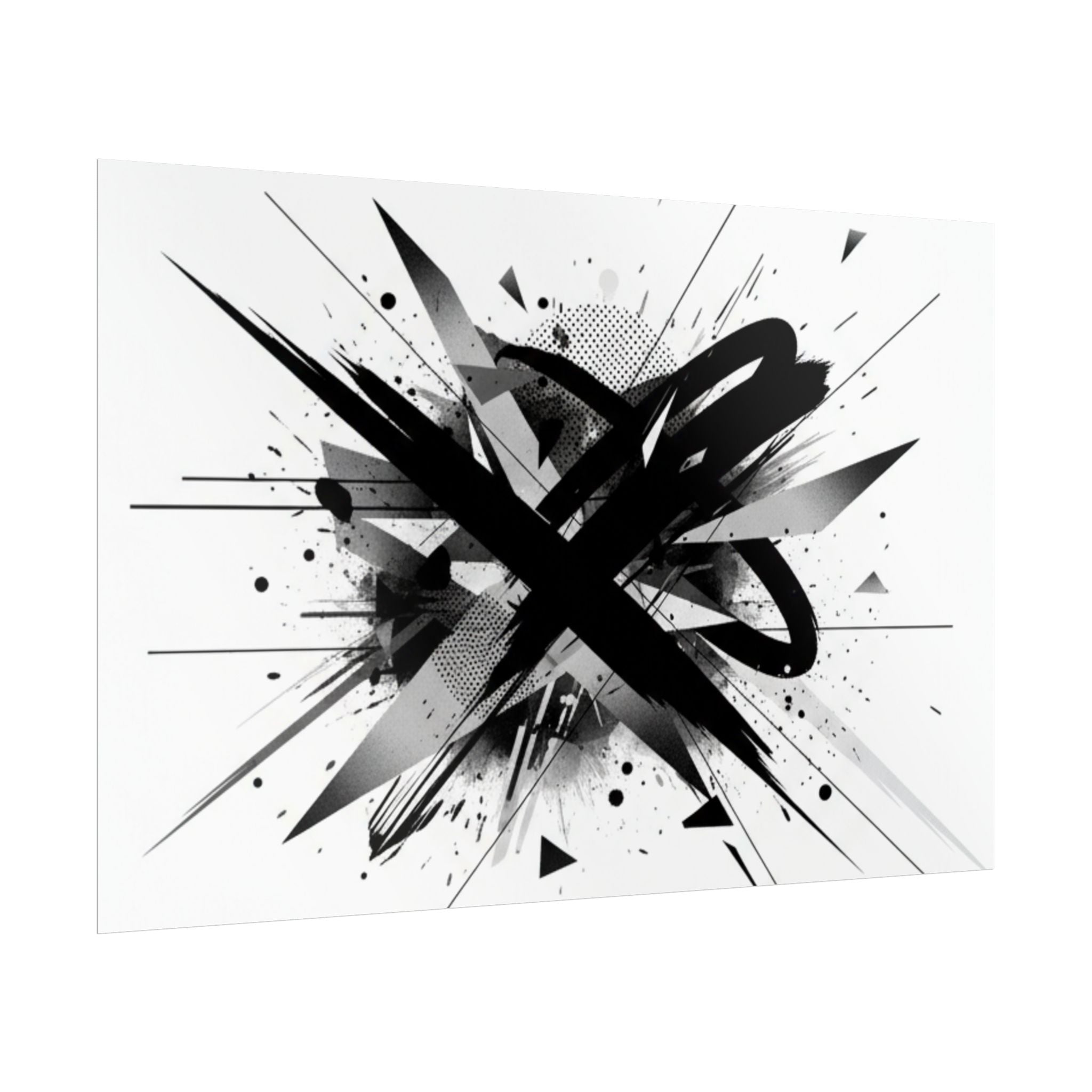 Abstract Black Graffiti Art Poster — Rolled Modern Wall Print