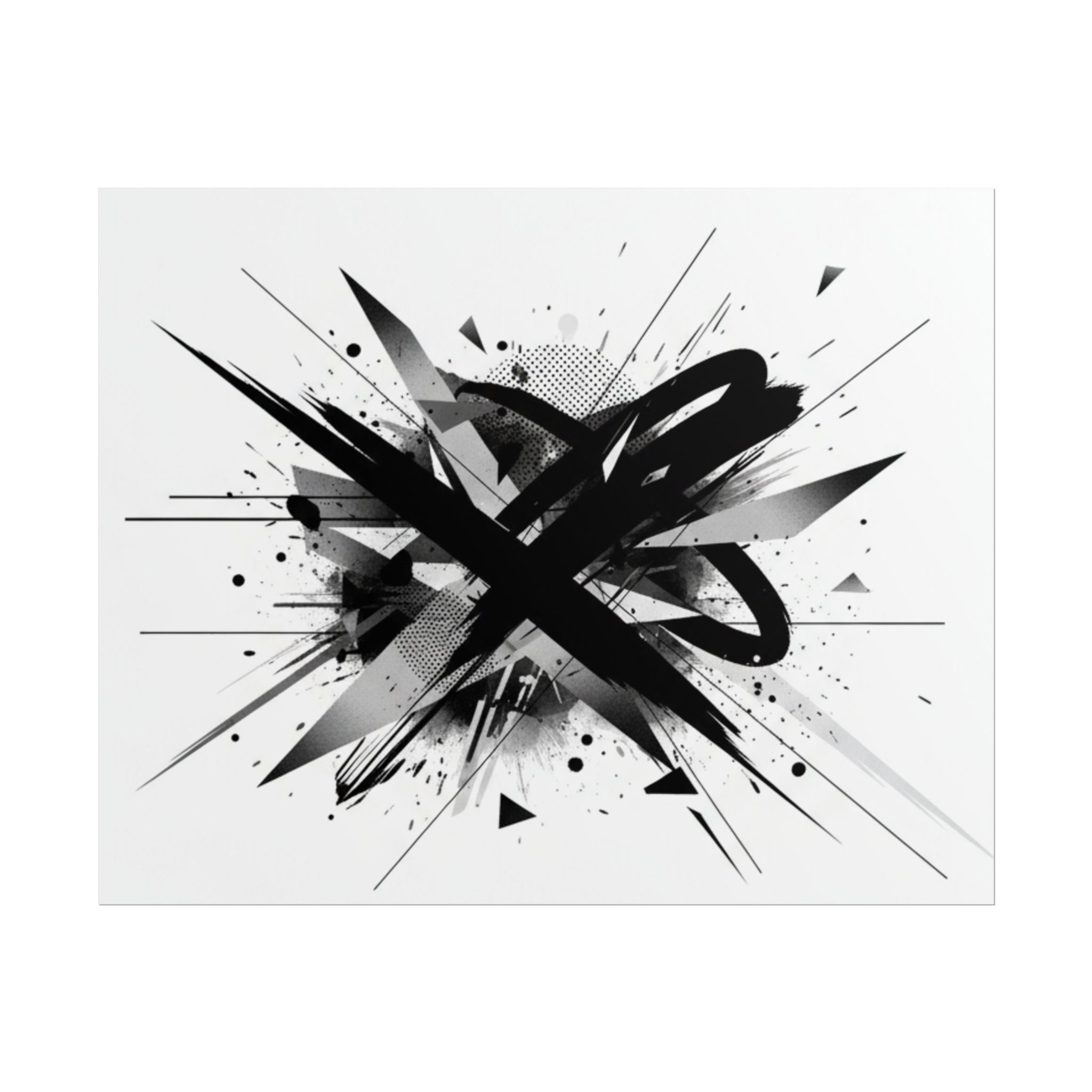 Abstract Black Graffiti Art Poster — Rolled Modern Wall Print
