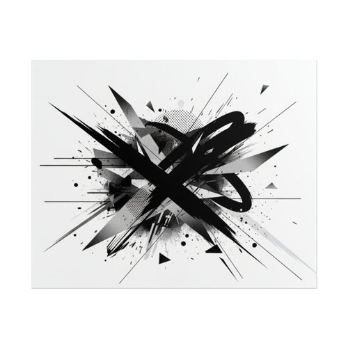 Abstract Black Graffiti Art Poster — Rolled Modern Wall Print
