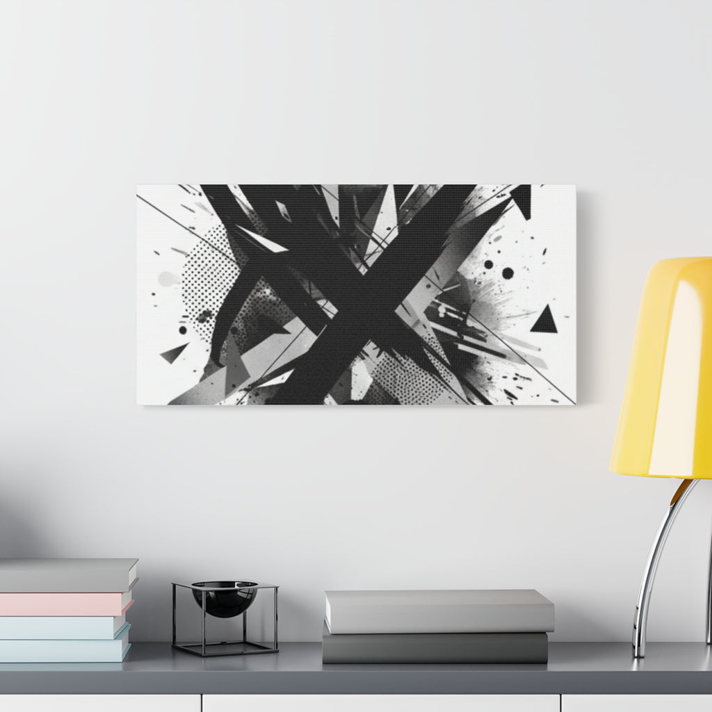 Abstract Black Brushstroke Canvas Wall Art — Modern Monochrome Home Decor