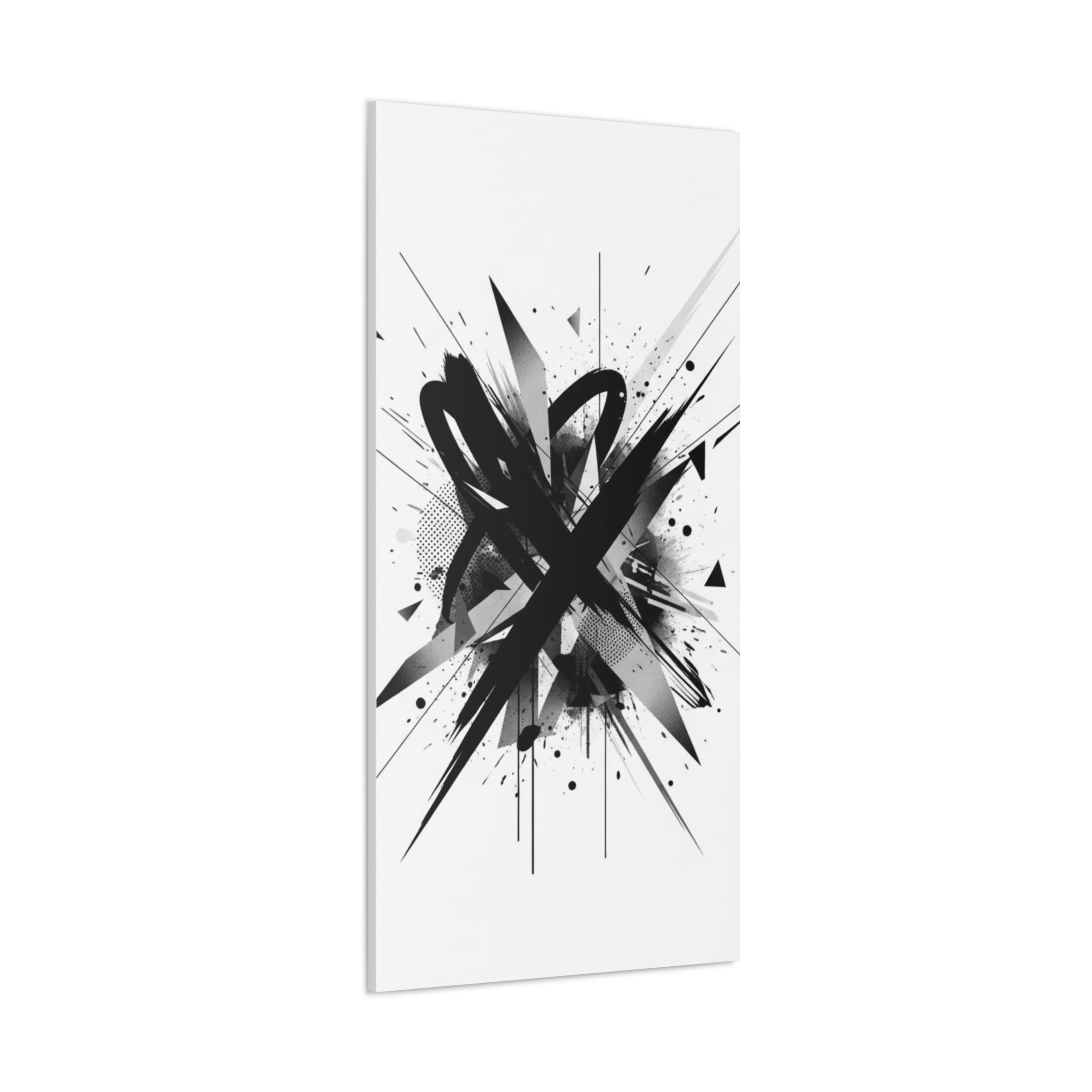 Abstract Black Brushstroke Canvas Wall Art — Modern Monochrome Home Decor