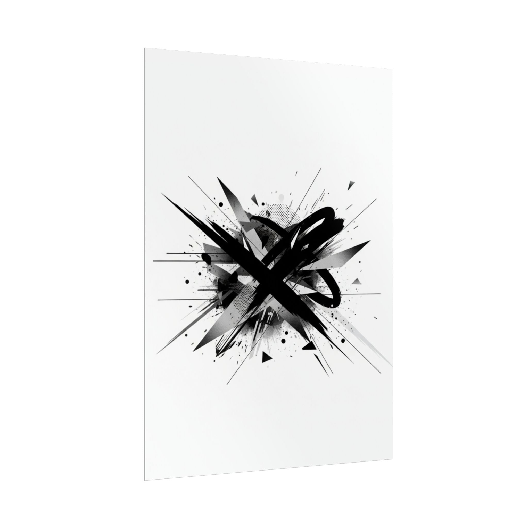 Abstract Black Graffiti Art Poster — Rolled Modern Wall Print