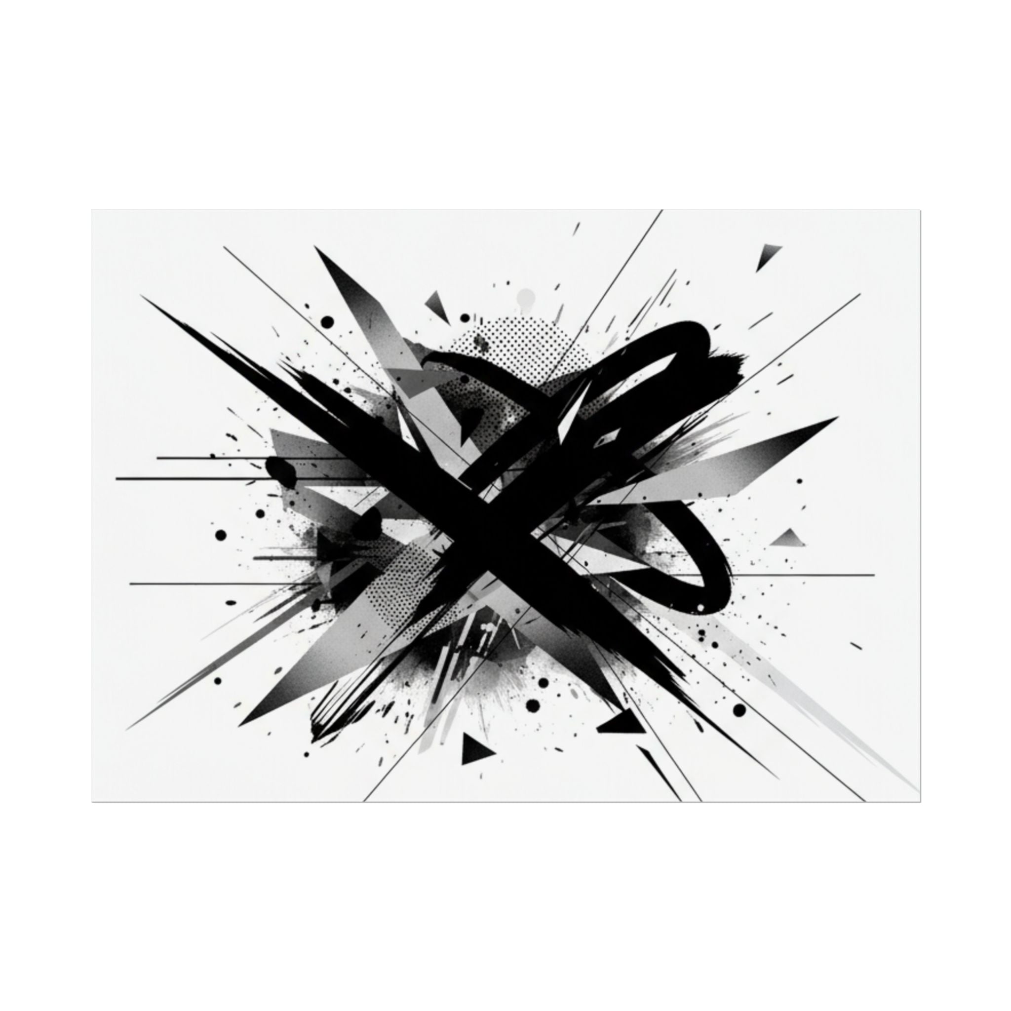 Abstract Black Graffiti Art Poster — Rolled Modern Wall Print