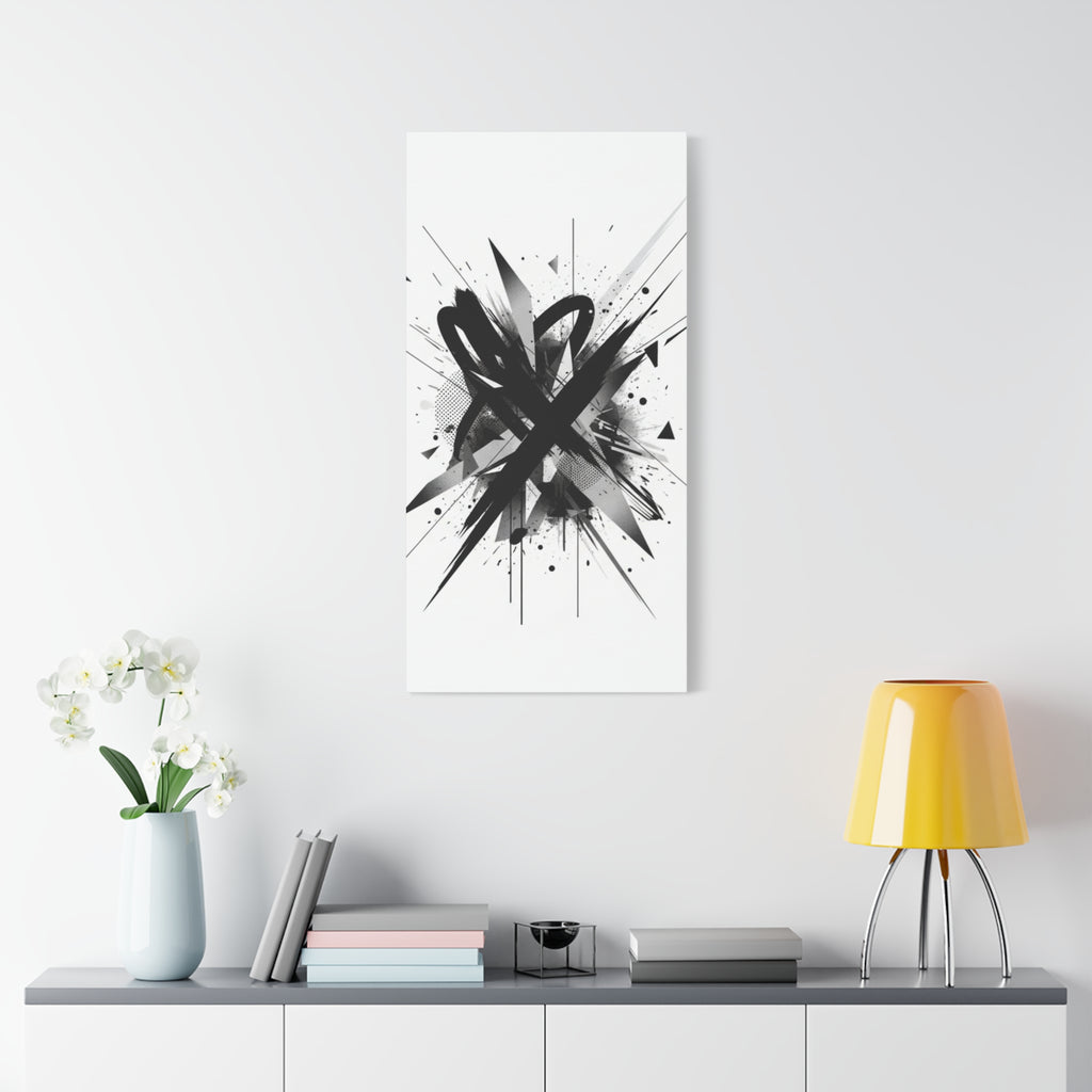 Abstract Black Brushstroke Canvas Wall Art — Modern Monochrome Home Decor