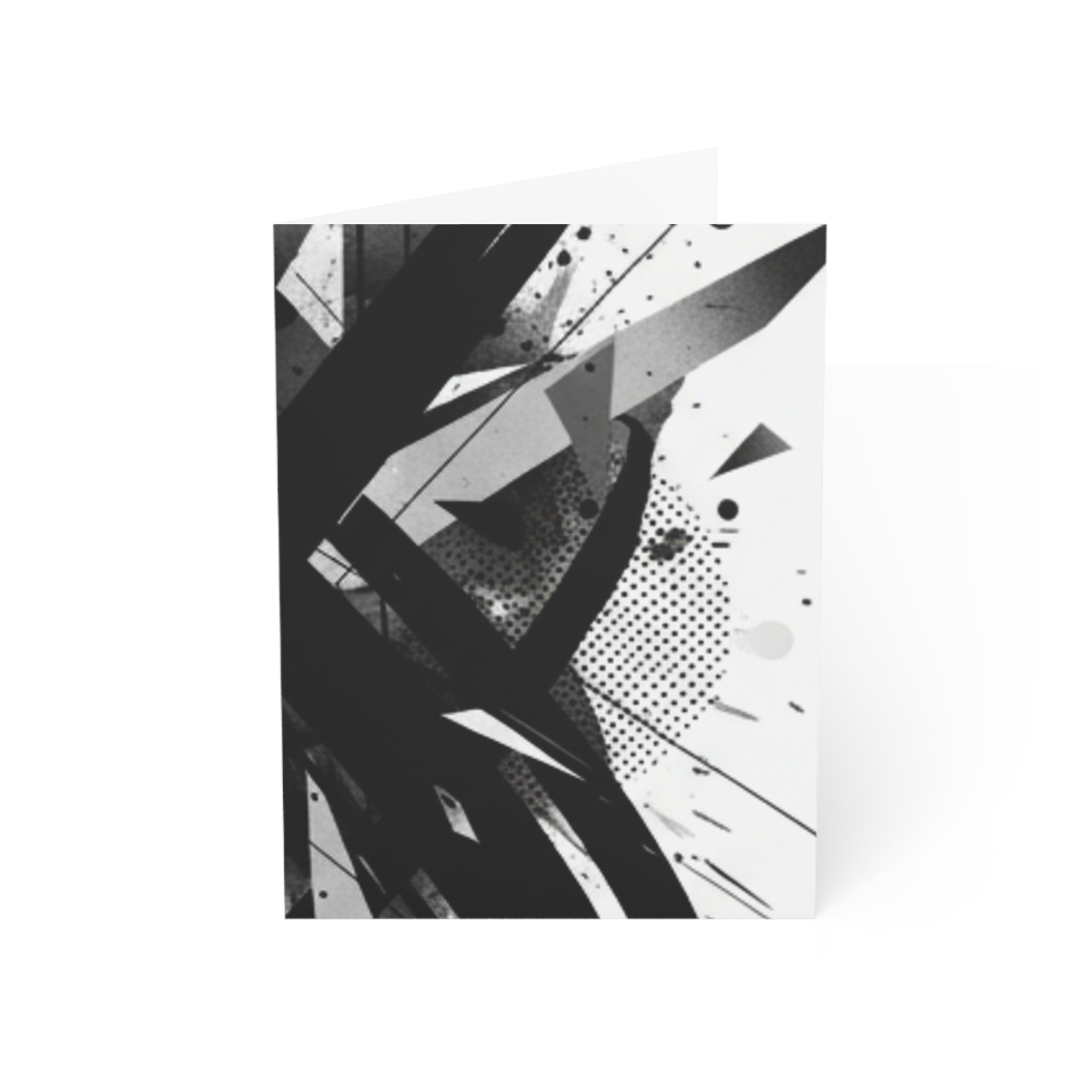 Abstract Black Ink Splash Greeting Cards — Modern Minimalist Note Cards (1/10/30/50 pcs)