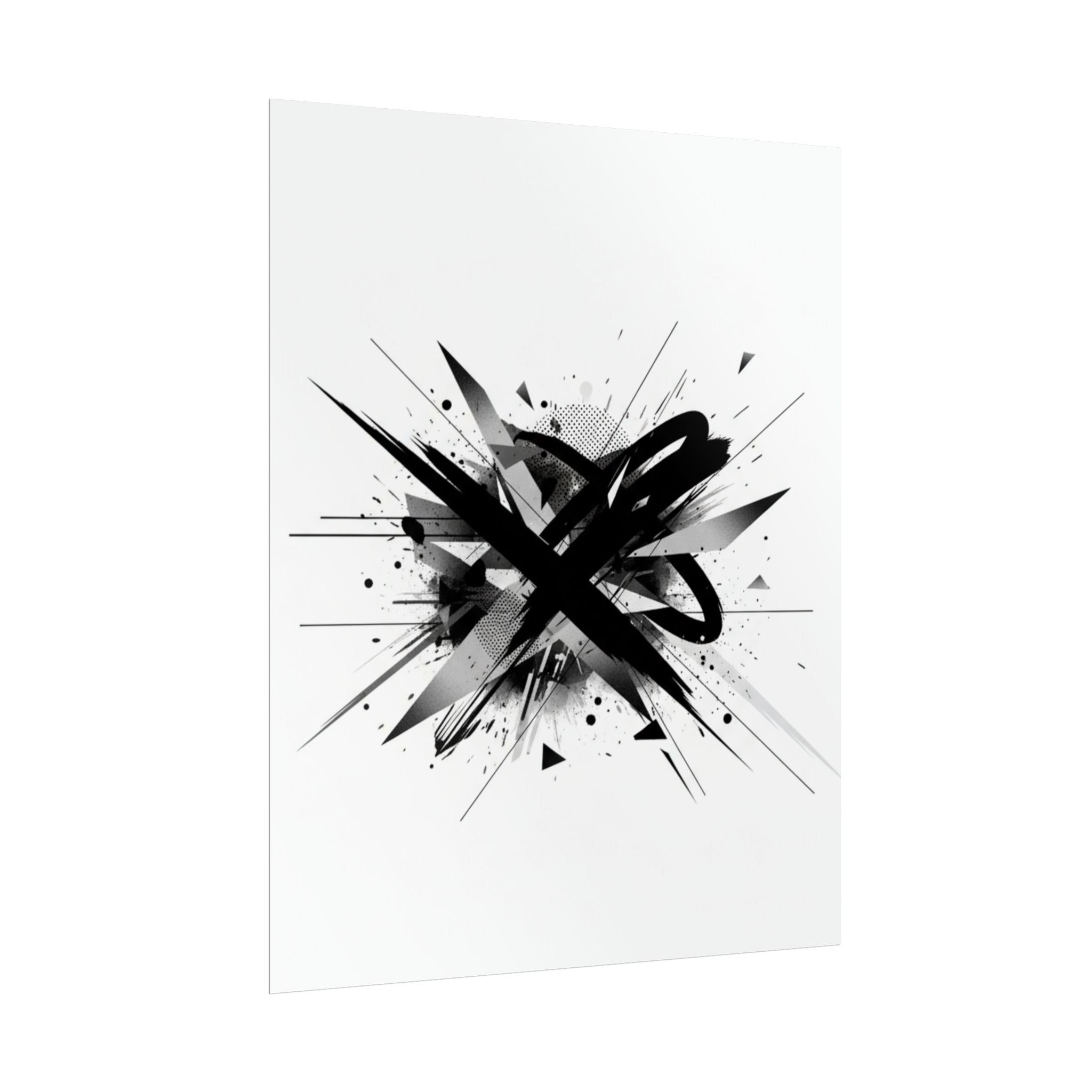 Abstract Black Graffiti Art Poster — Rolled Modern Wall Print