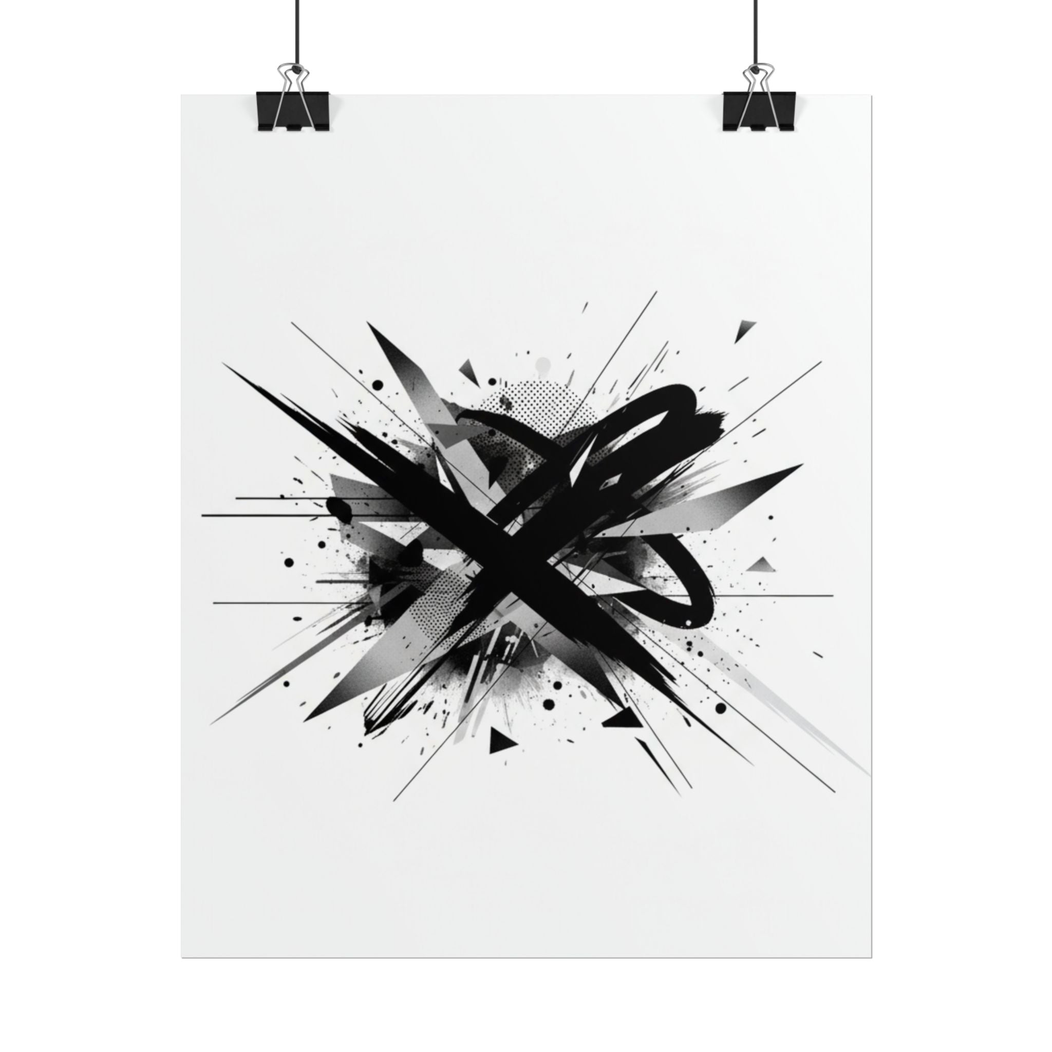 Abstract Black Graffiti Art Poster — Rolled Modern Wall Print