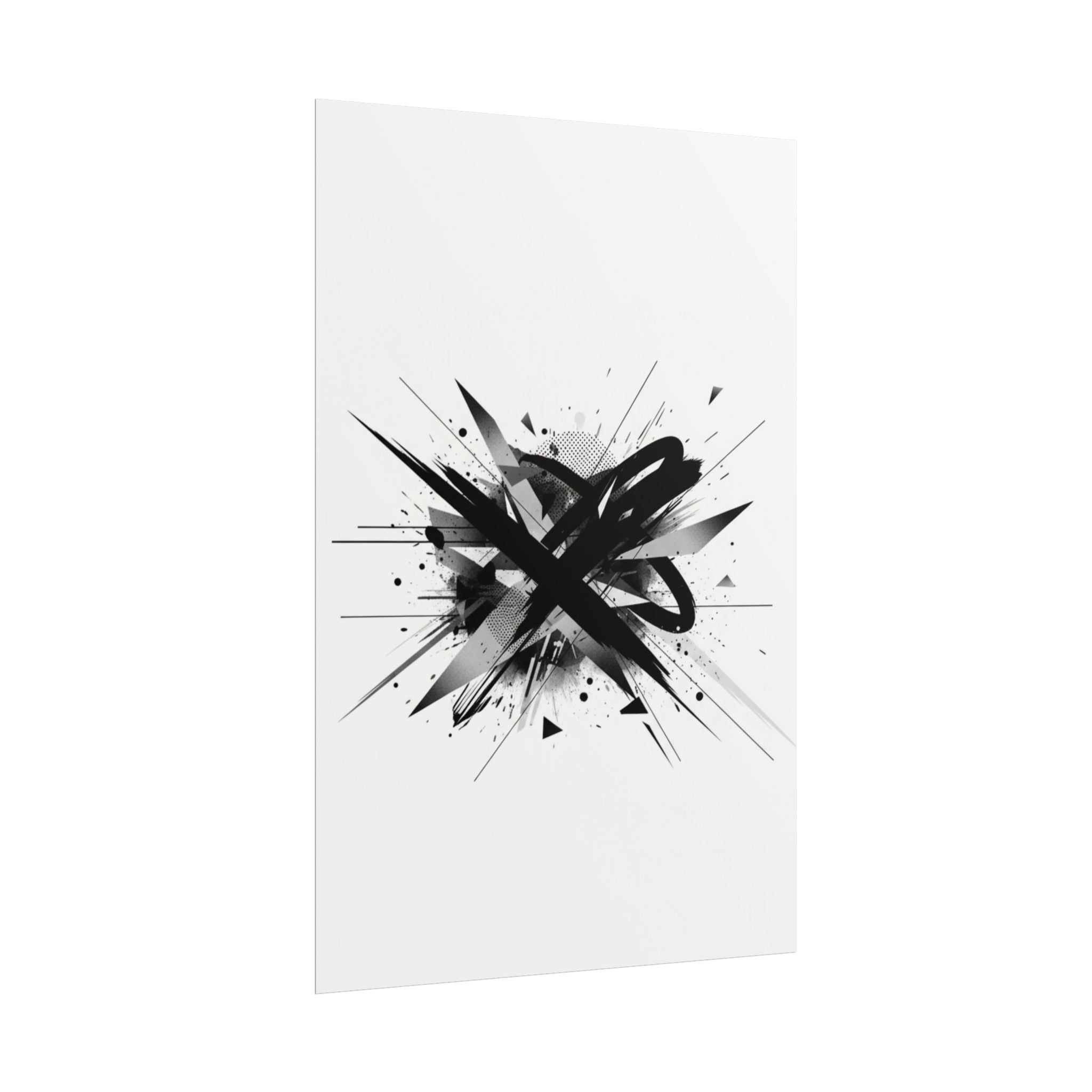 Abstract Black Graffiti Art Poster — Rolled Modern Wall Print