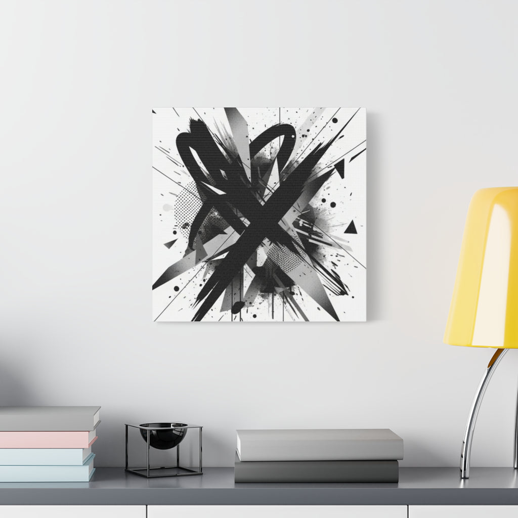 Abstract Black Brushstroke Canvas Wall Art — Modern Monochrome Home Decor