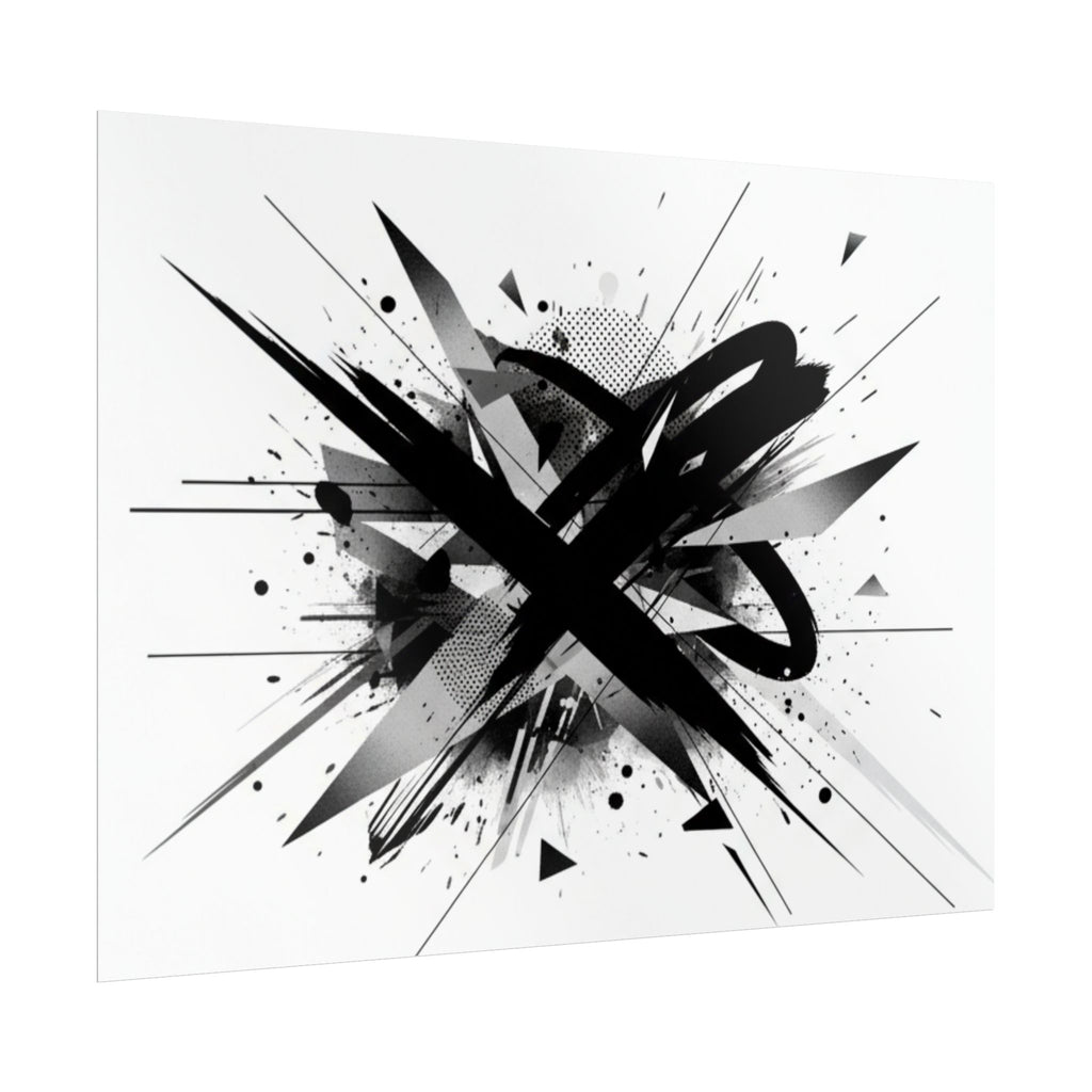 Abstract Black Graffiti Art Poster — Rolled Modern Wall Print