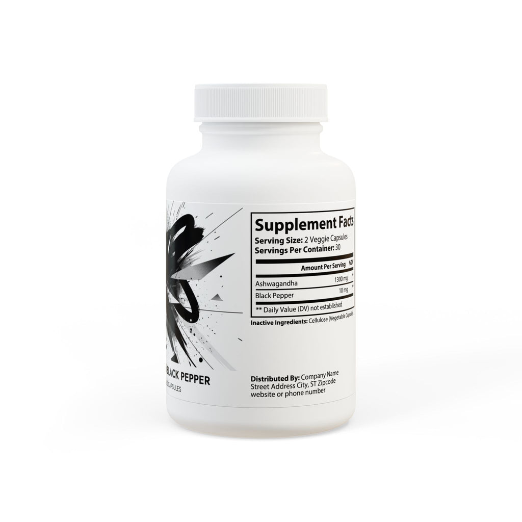 Ashwagandha and Black Pepper Supplement (60 capsules)