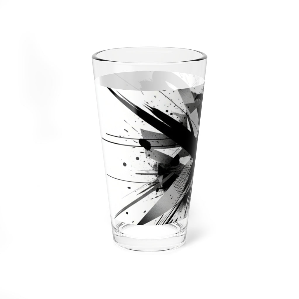 16oz Mixing Glass — Monochrome Abstract Bar Pint Glass