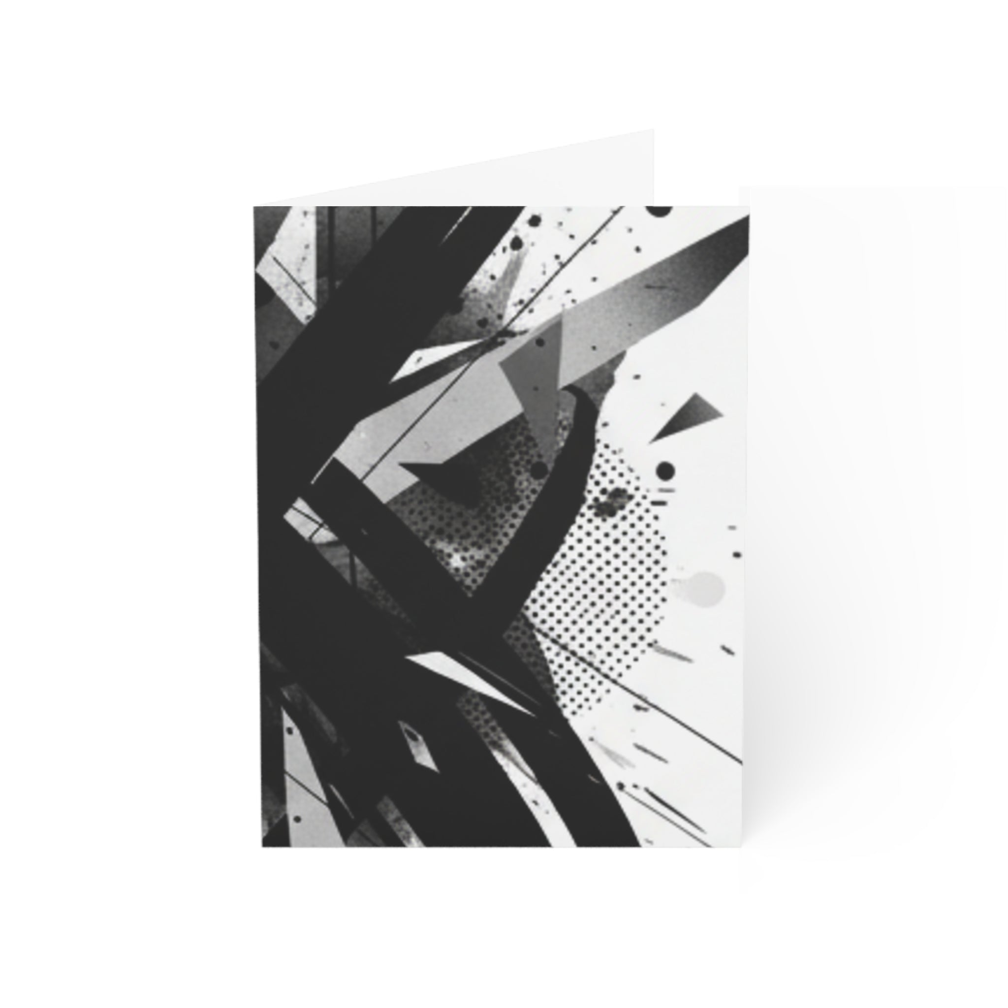 Abstract Black Ink Splash Greeting Cards — Modern Minimalist Note Cards (1/10/30/50 pcs)