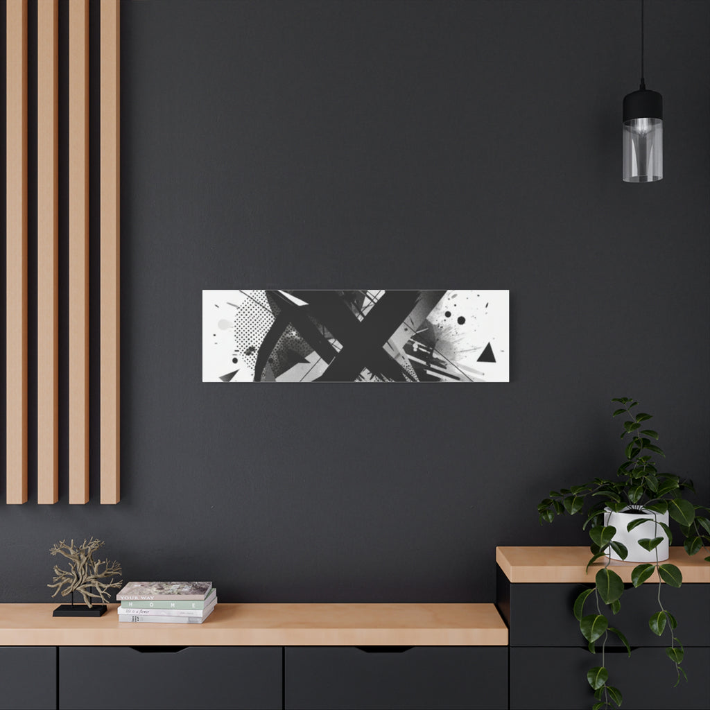 Abstract Black Brushstroke Canvas Wall Art — Modern Monochrome Home Decor