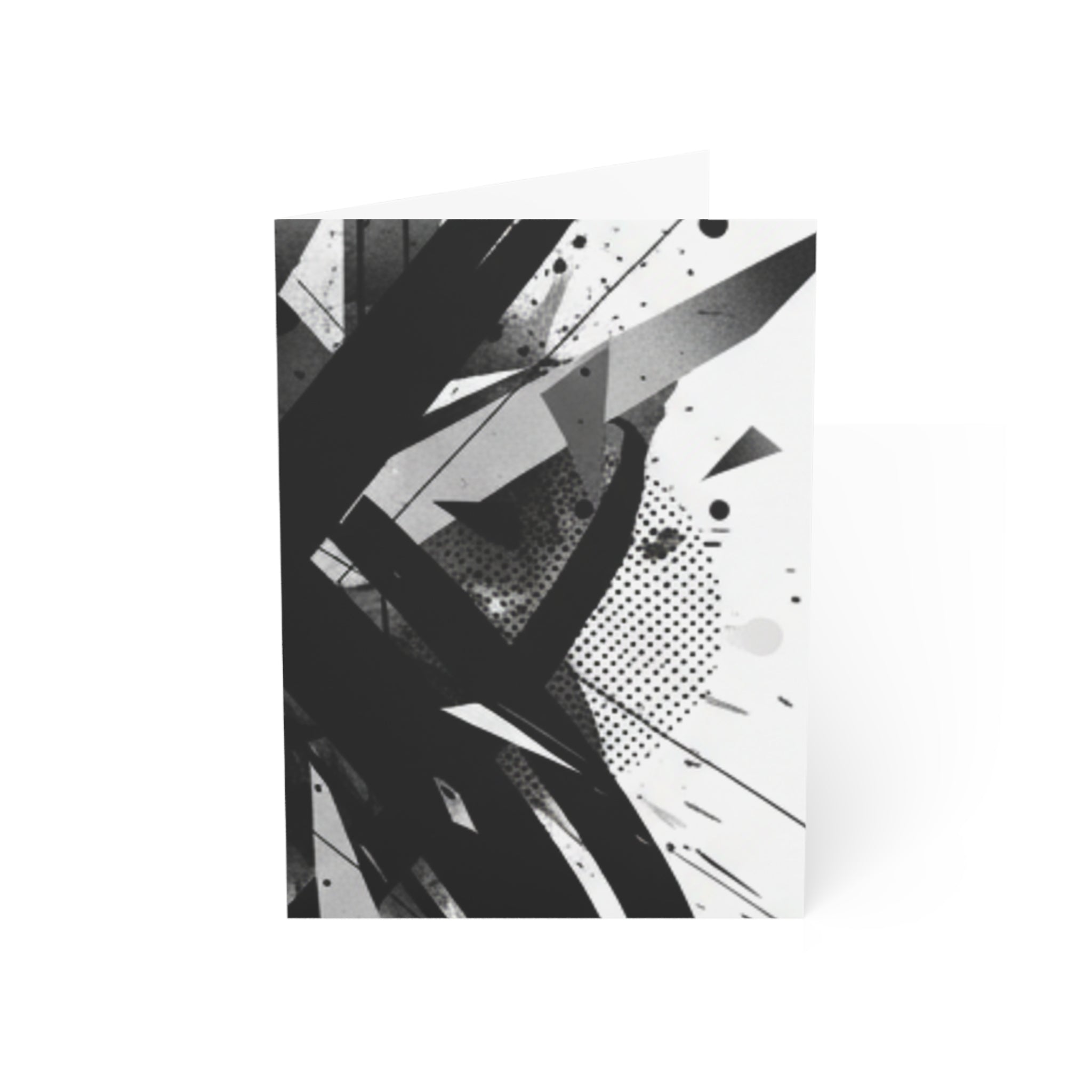 Abstract Black Ink Splash Greeting Cards — Modern Minimalist Note Cards (1/10/30/50 pcs)