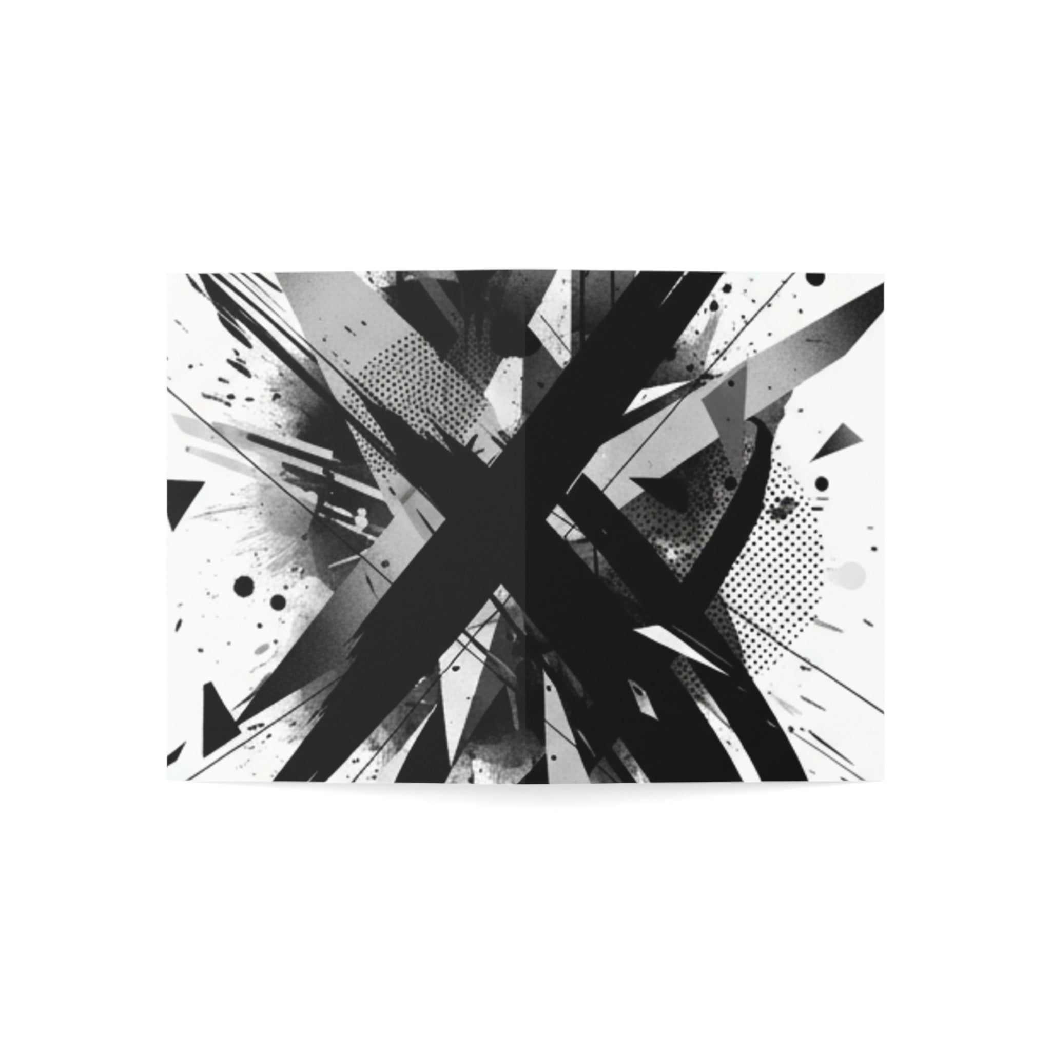 Abstract Black Ink Splash Greeting Cards — Modern Minimalist Note Cards (1/10/30/50 pcs)