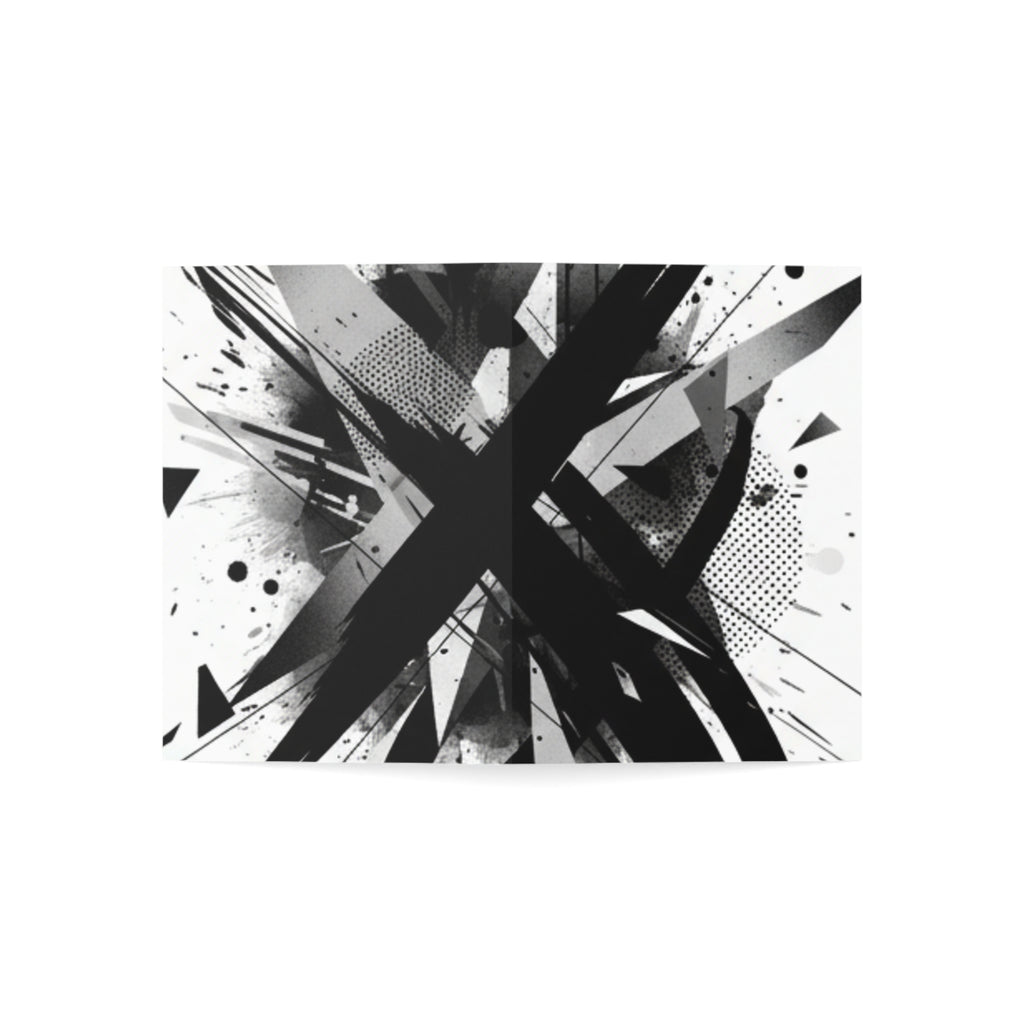 Abstract Black Ink Splash Greeting Cards — Modern Minimalist Note Cards (1/10/30/50 pcs)