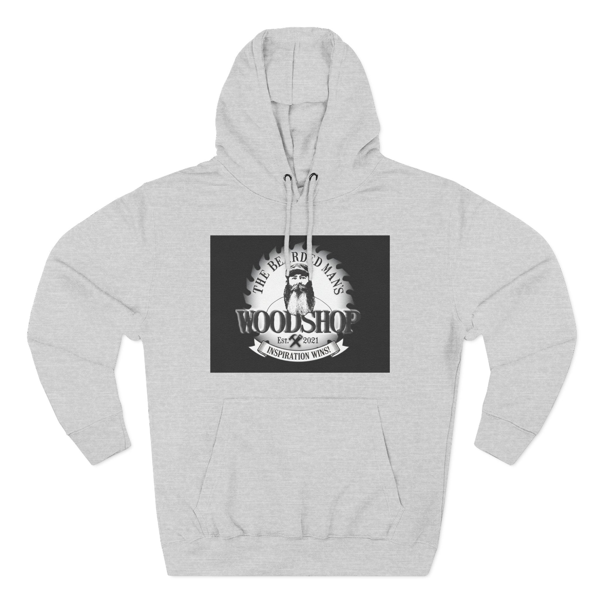 Woodshop Logo Hoodie — Vintage Woodworking Workshop Sweatshirt