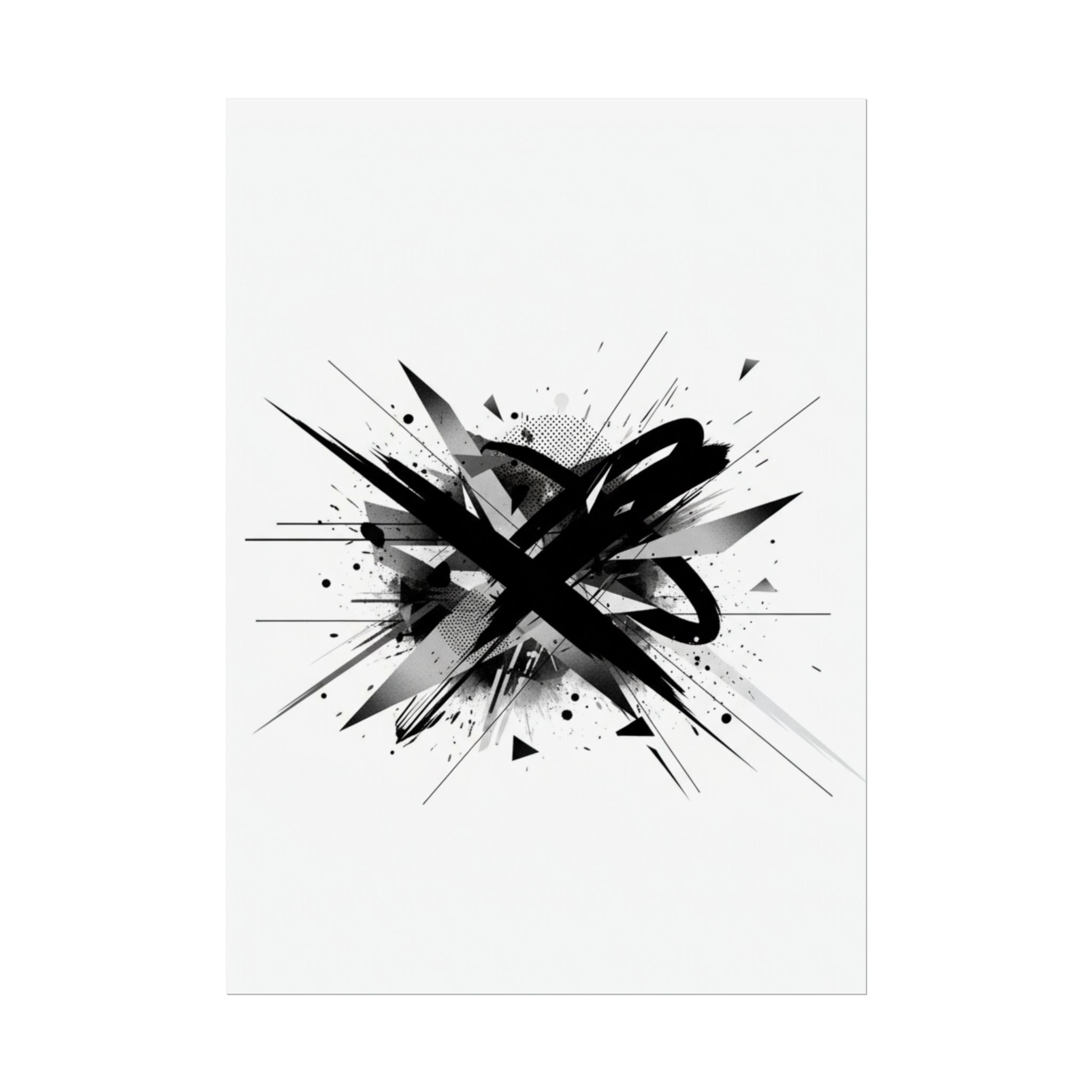 Abstract Black Graffiti Art Poster — Rolled Modern Wall Print