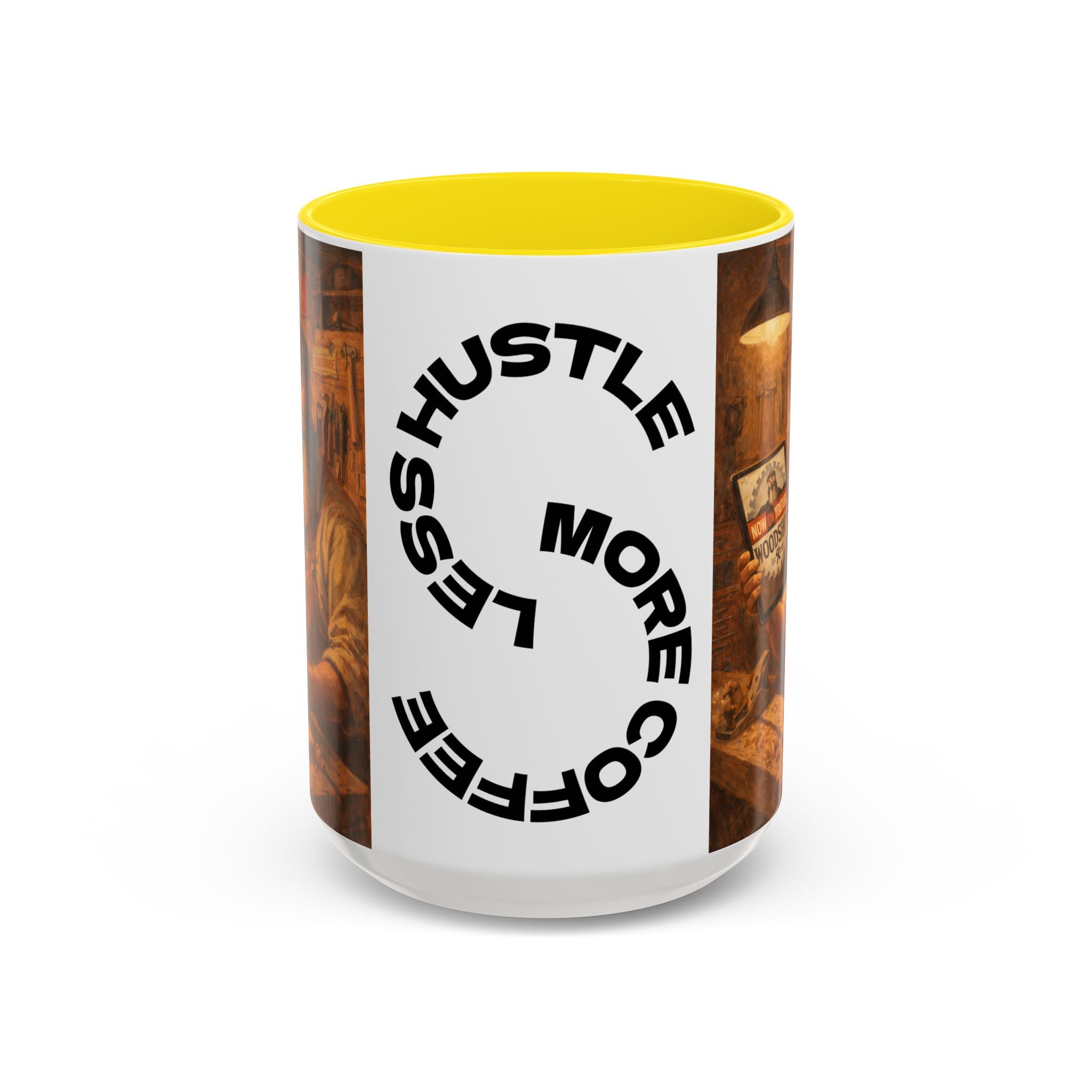 Woodshop Craftsman Coffee Mug – Rustic Carpenter Workshop Design (11/15oz)