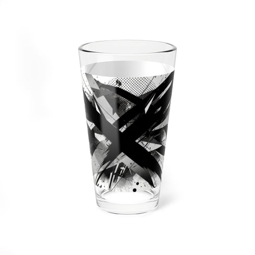 16oz Mixing Glass — Monochrome Abstract Bar Pint Glass
