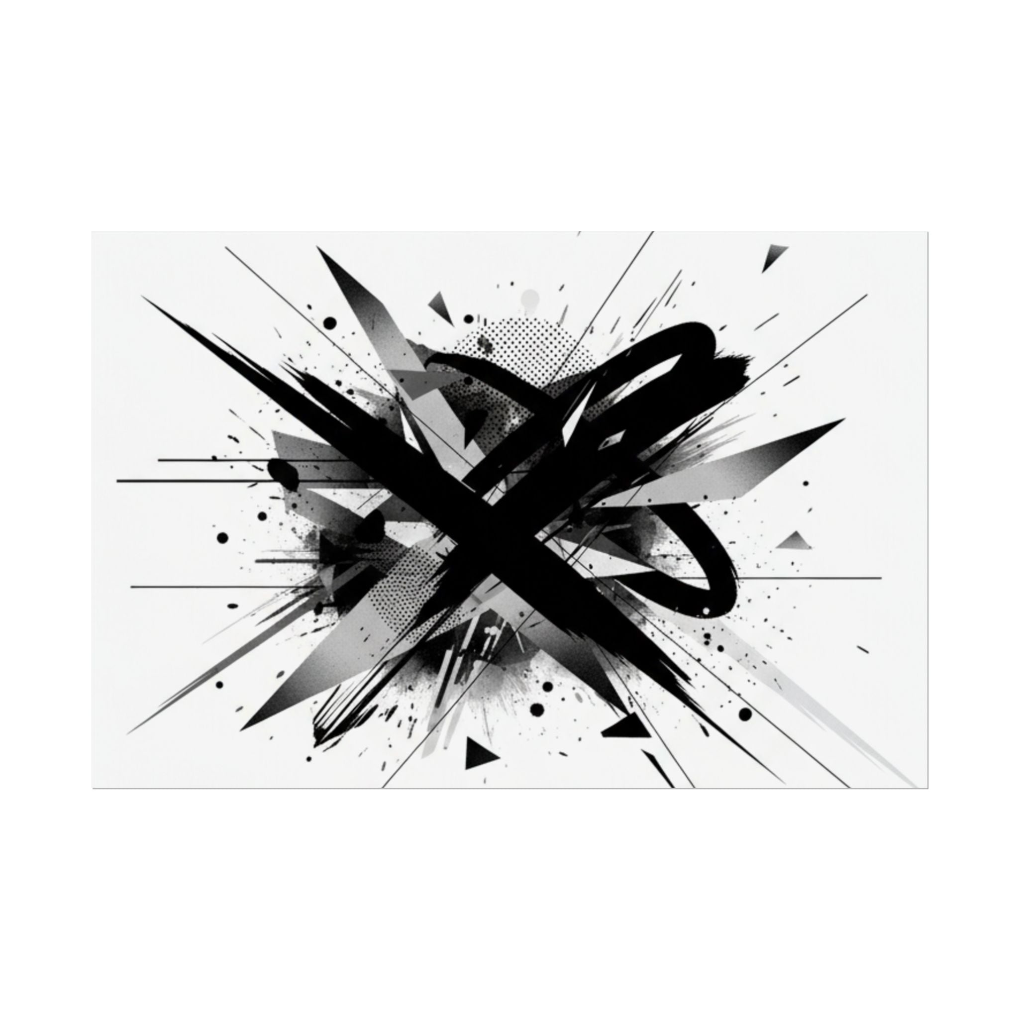 Abstract Black Graffiti Art Poster — Rolled Modern Wall Print