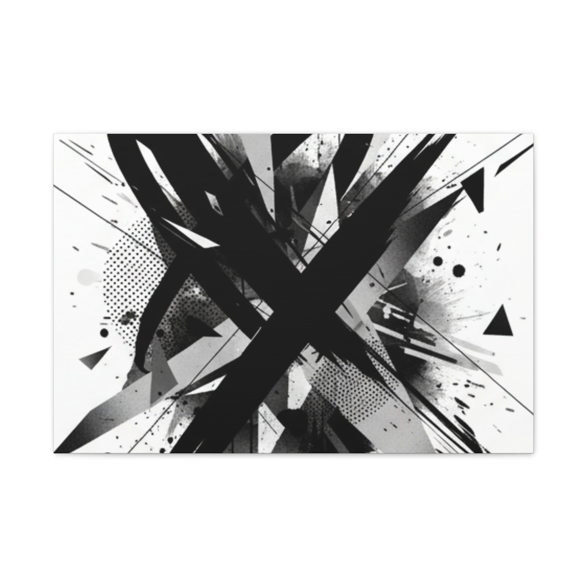 Abstract Black Brushstroke Canvas Wall Art — Modern Monochrome Home Decor