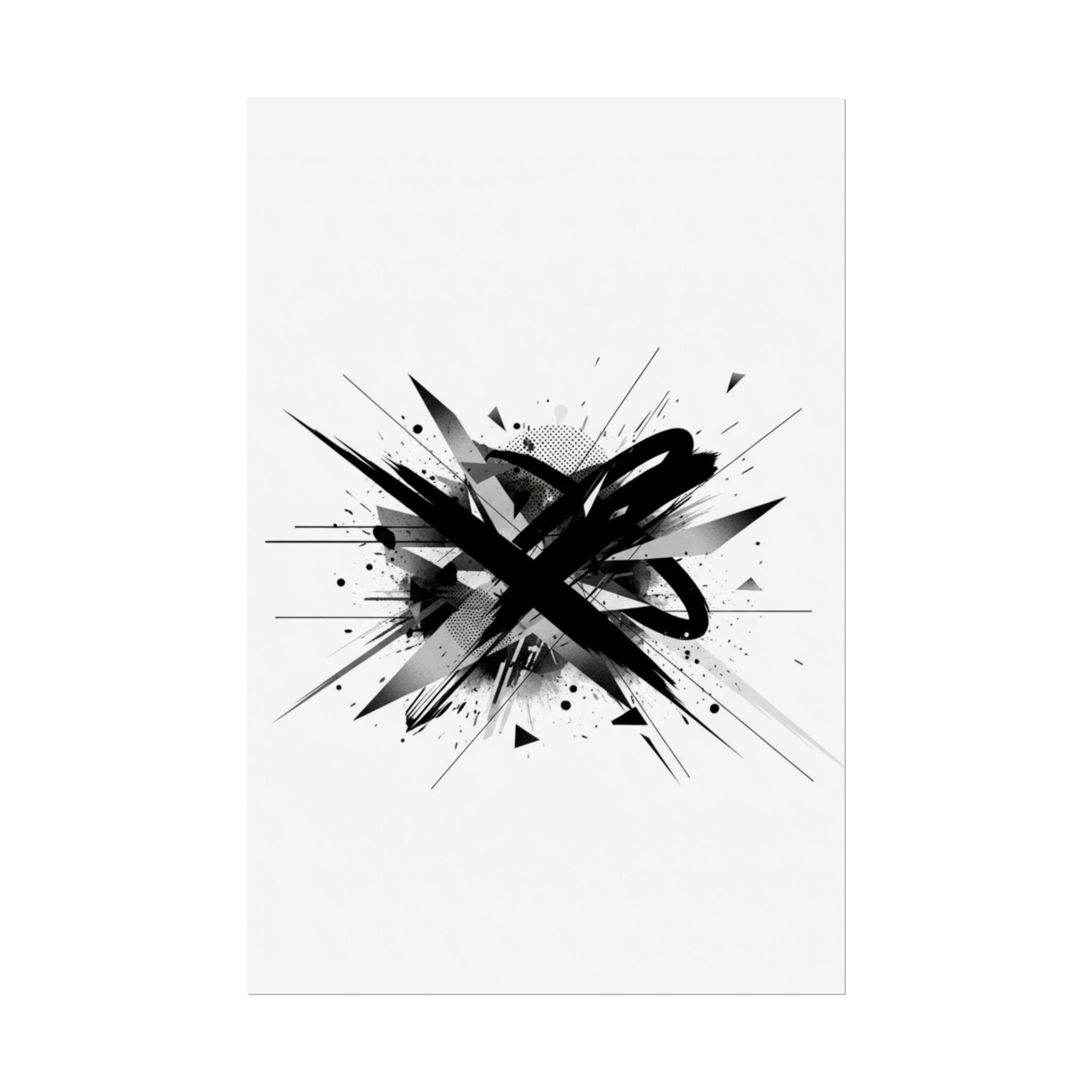 Abstract Black Graffiti Art Poster — Rolled Modern Wall Print