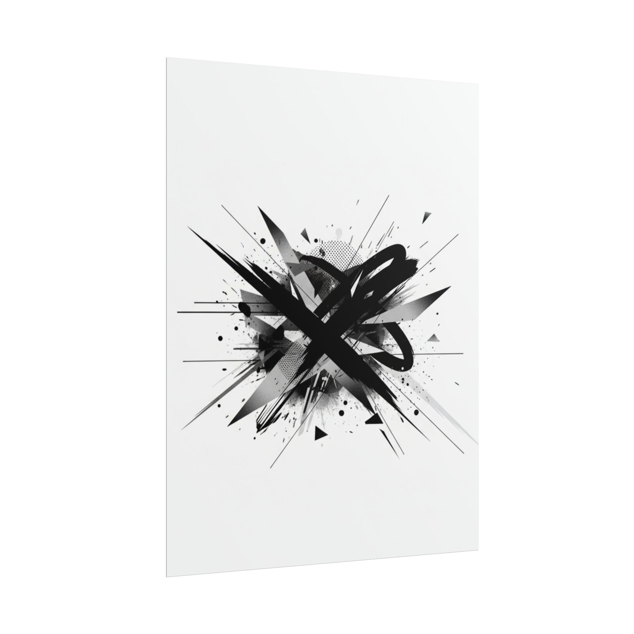 Abstract Black Graffiti Art Poster — Rolled Modern Wall Print