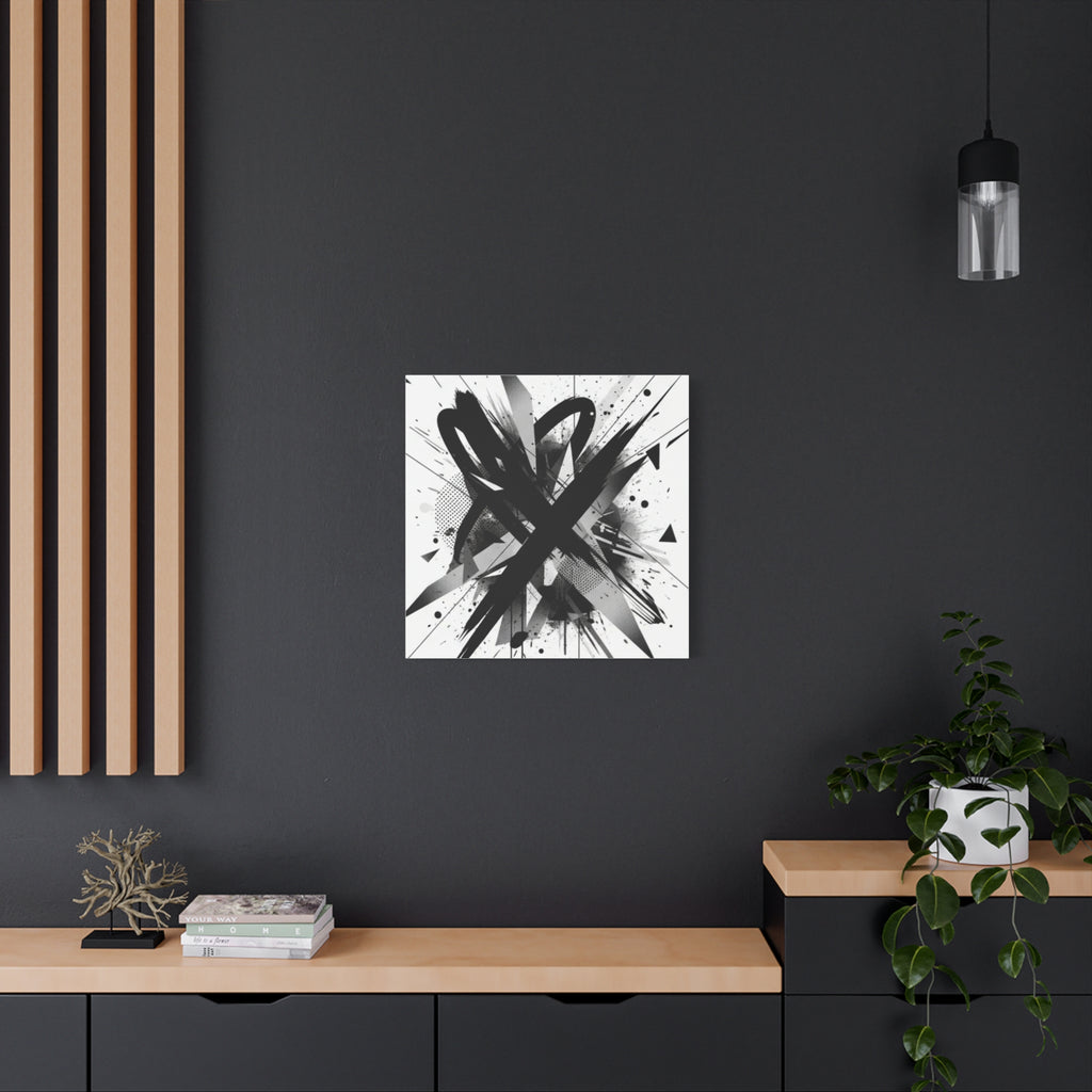 Abstract Black Brushstroke Canvas Wall Art — Modern Monochrome Home Decor