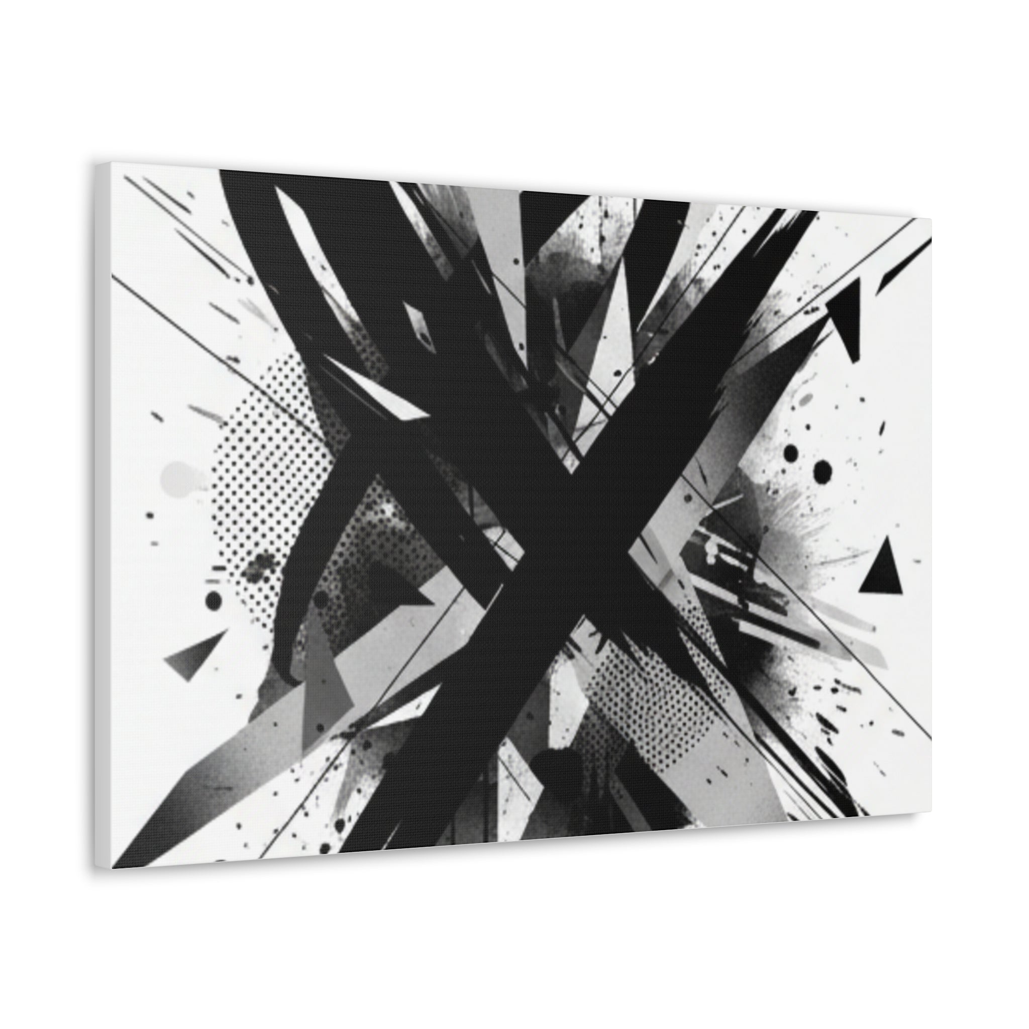 Abstract Black Brushstroke Canvas Wall Art — Modern Monochrome Home Decor