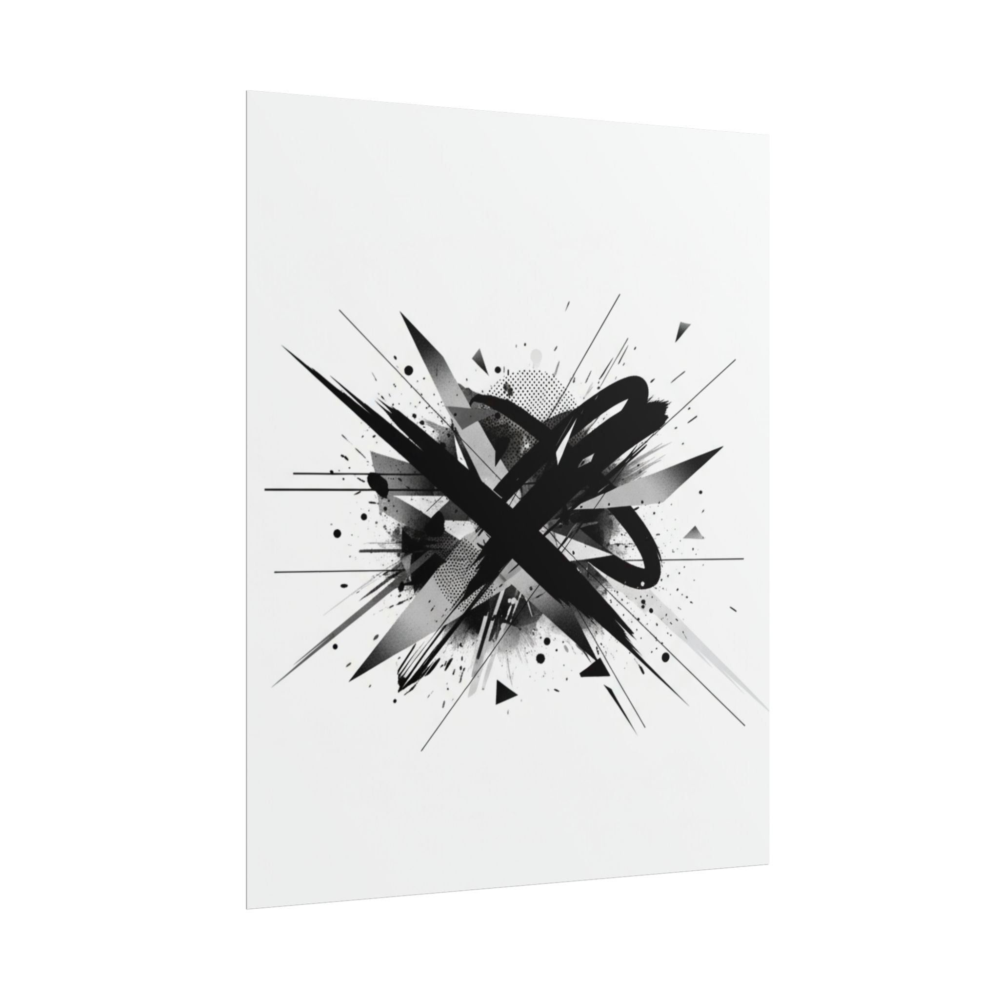 Abstract Black Graffiti Art Poster — Rolled Modern Wall Print