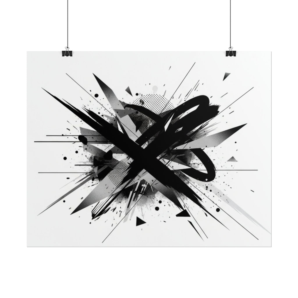 Abstract Black Graffiti Art Poster — Rolled Modern Wall Print