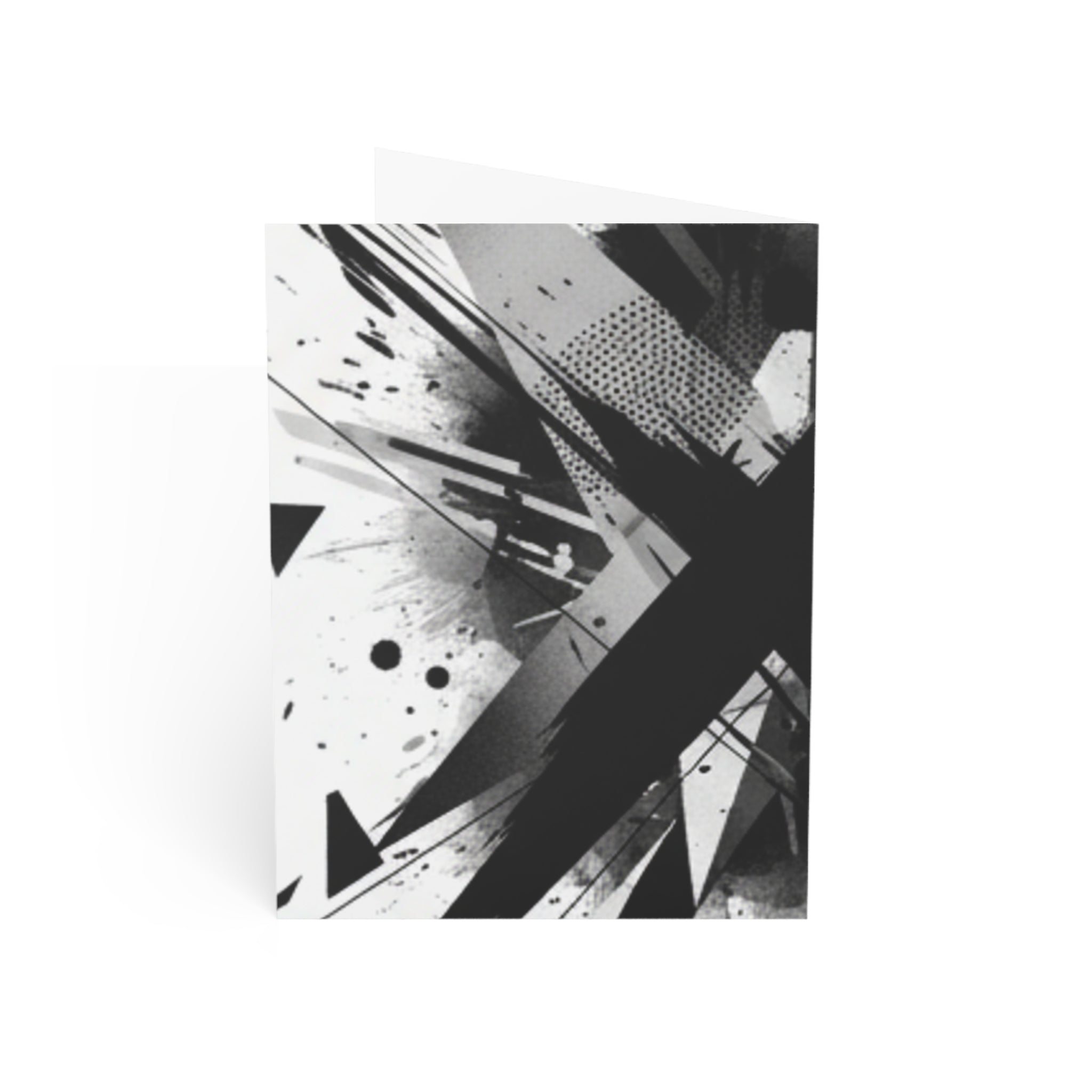 Abstract Black Ink Splash Greeting Cards — Modern Minimalist Note Cards (1/10/30/50 pcs)