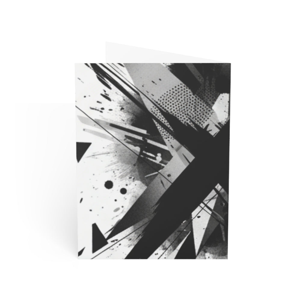 Abstract Black Ink Splash Greeting Cards — Modern Minimalist Note Cards (1/10/30/50 pcs)