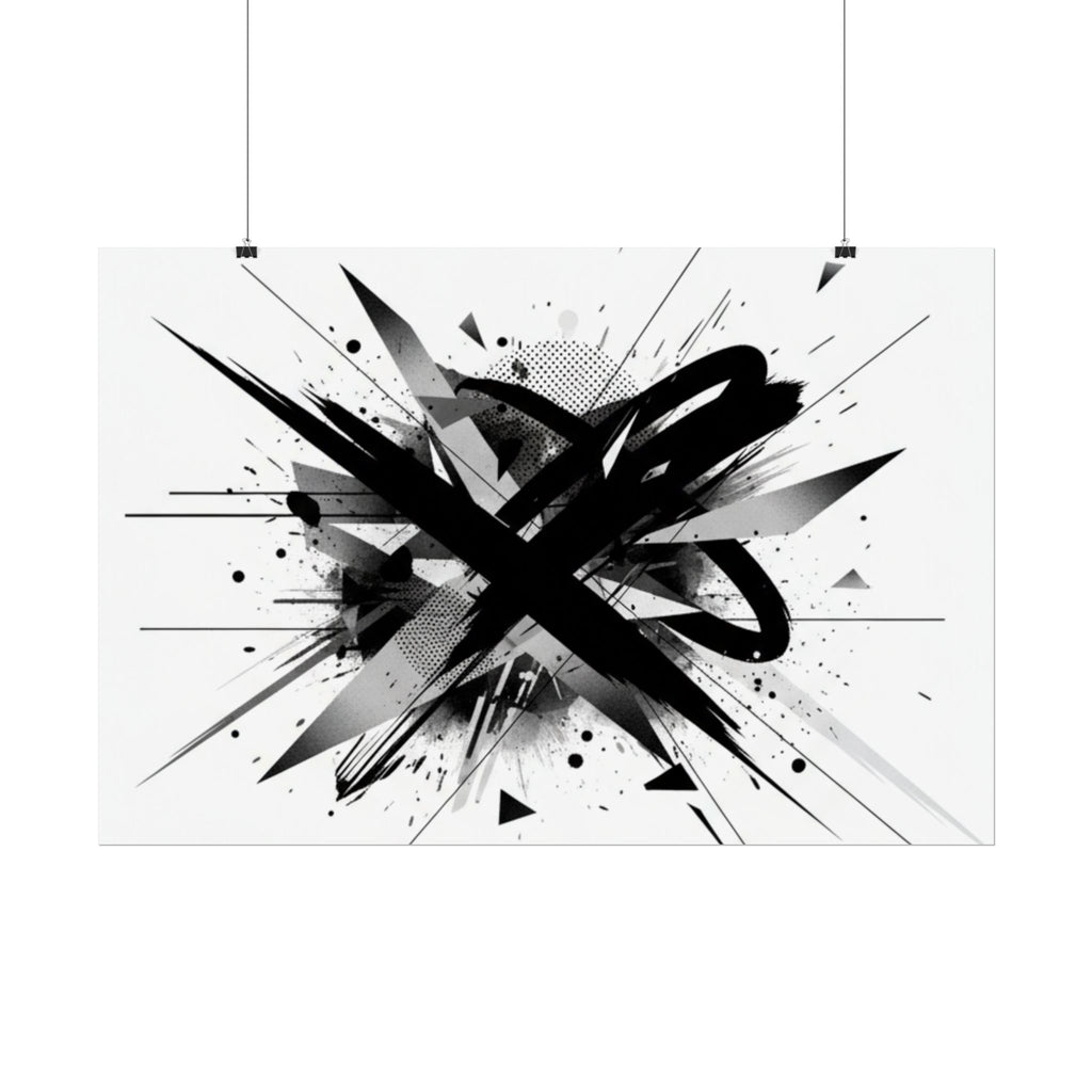 Abstract Black Graffiti Art Poster — Rolled Modern Wall Print